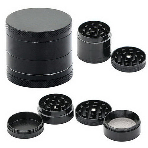 Black 4 Layer Alloy Mini Herb Grinder For Smoke Tobacco Weed Pollen Hand Muller Grinding Smoking Pipe  Crusher Tobacco VE786 P56