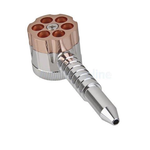 2 Uses Revolver Pipe weed grinder six shooter pipe 12cm smoking tobacco pipe herb grinder smoking pipes